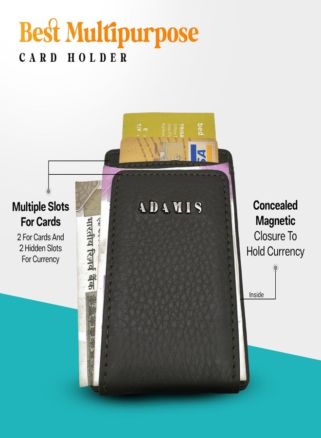 Adamis Genuine Leather Magnet Money Clip RFID Protected Wallet and Card Holder for Men and Women Strong and Durable Wallet, 5 Slots, W340 Green - Image 5